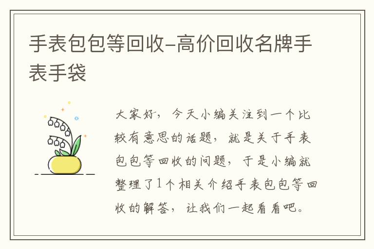 手表包包等回收-高价回收名牌手表手袋