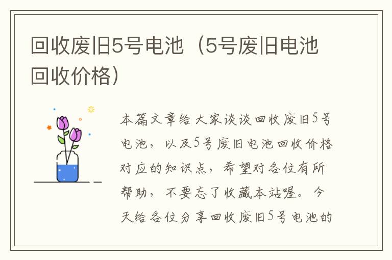 回收废旧5号电池（5号废旧电池回收价格）