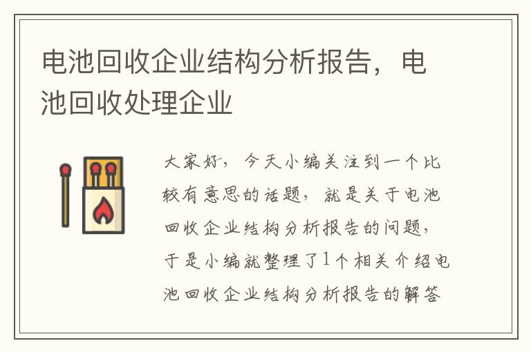 电池回收企业结构分析报告，电池回收处理企业