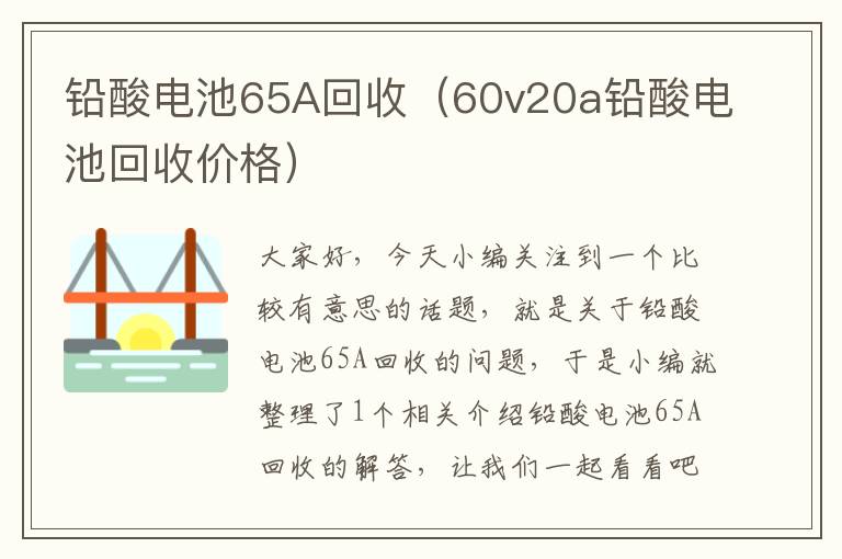 铅酸电池65A回收（60v20a铅酸电池回收价格）