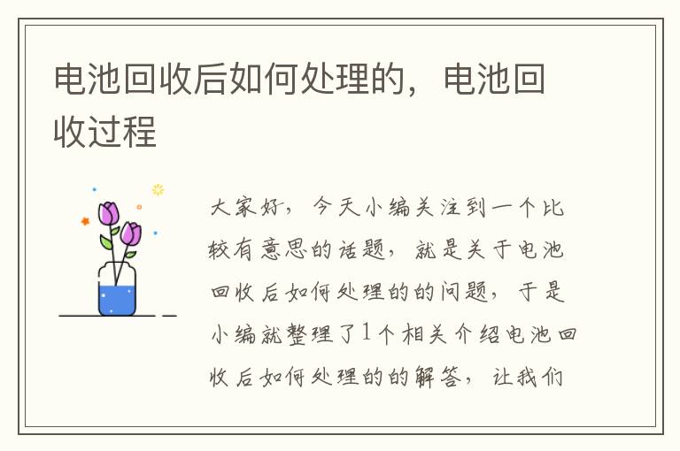 电池回收后如何处理的，电池回收过程