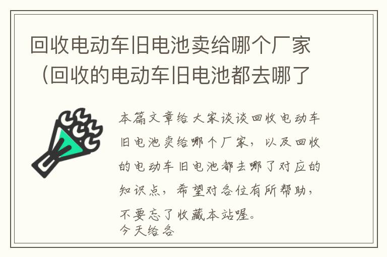 回收电动车旧电池卖给哪个厂家（回收的电动车旧电池都去哪了）