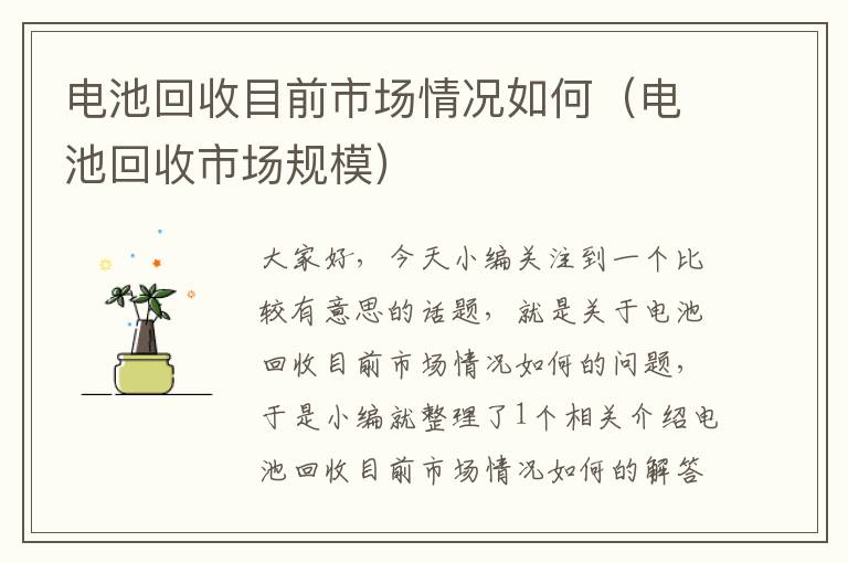 电池回收目前市场情况如何（电池回收市场规模）