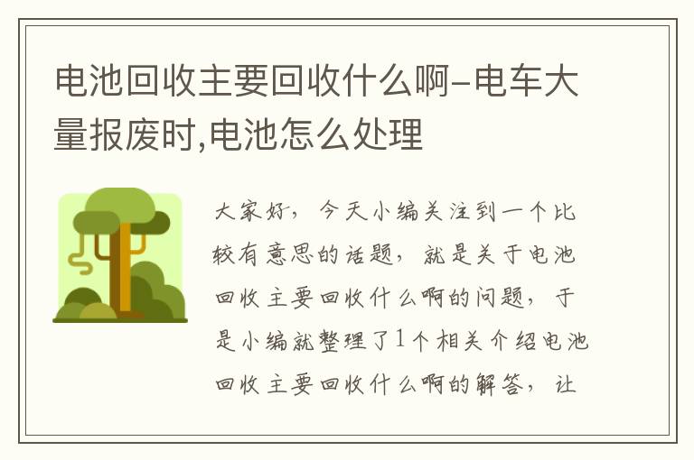 电池回收主要回收什么啊-电车大量报废时,电池怎么处理