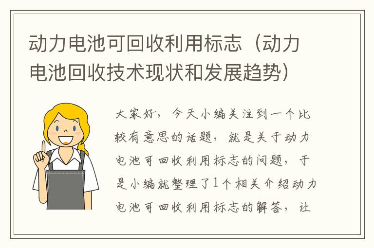 动力电池可回收利用标志（动力电池回收技术现状和发展趋势）