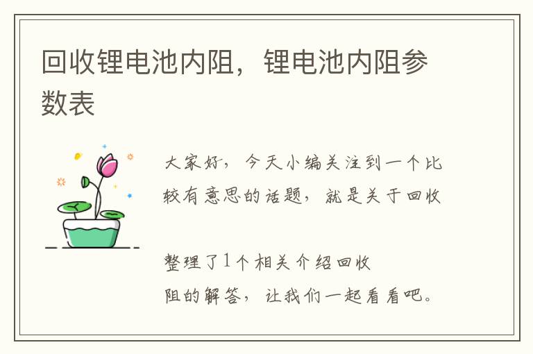 回收锂电池内阻，锂电池内阻参数表