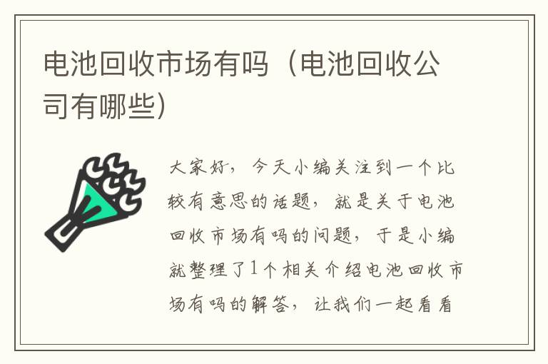 电池回收市场有吗（电池回收公司有哪些）