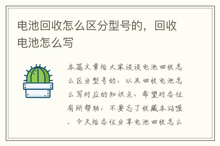 电池回收怎么区分型号的，回收电池怎么写