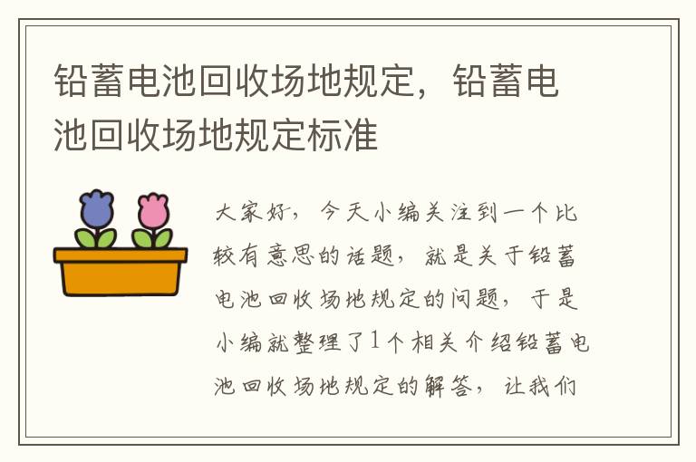 铅蓄电池回收场地规定，铅蓄电池回收场地规定标准