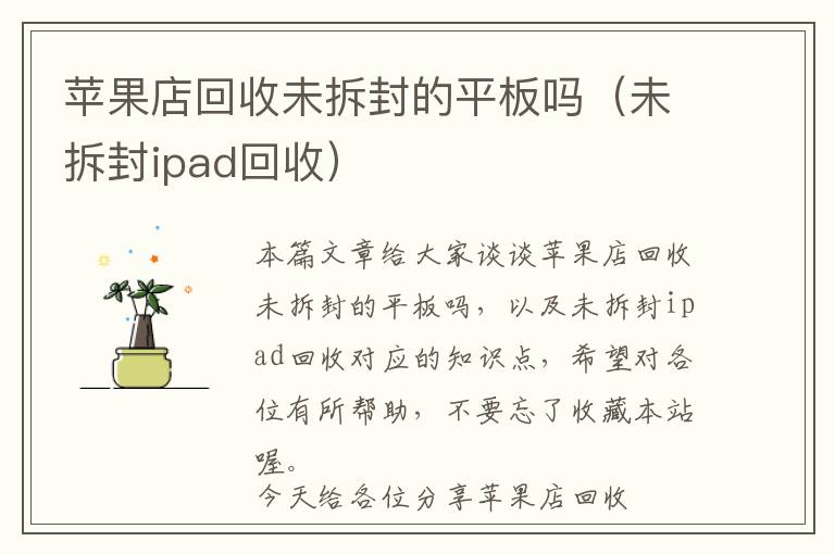 苹果店回收未拆封的平板吗（未拆封ipad回收）