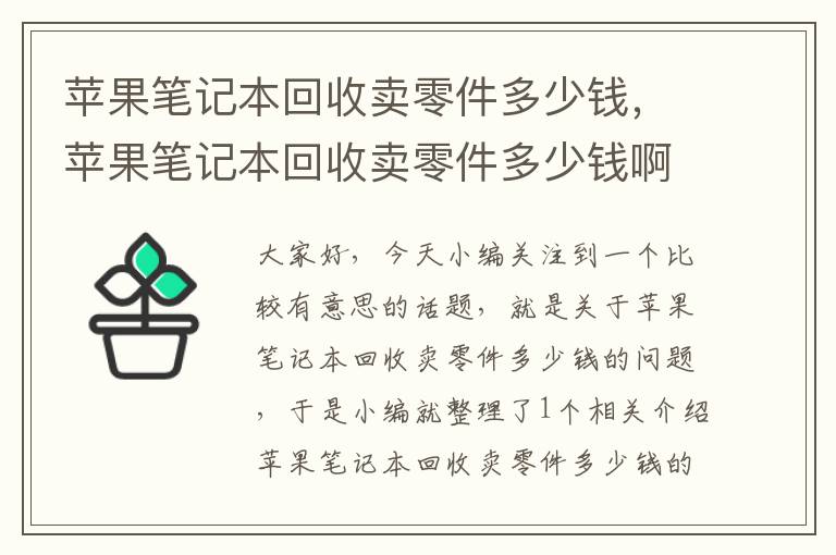 苹果笔记本回收卖零件多少钱，苹果笔记本回收卖零件多少钱啊