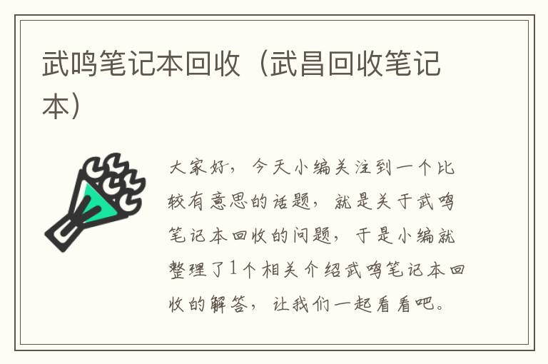 武鸣笔记本回收（武昌回收笔记本）