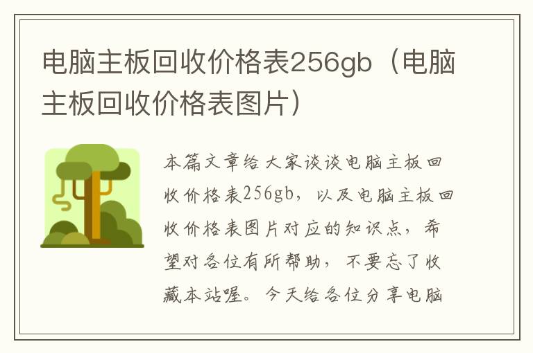 电脑主板回收价格表256gb（电脑主板回收价格表图片）